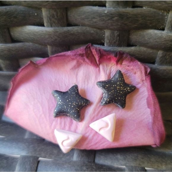 Star & Triangle Clay Stud Pack - Picture 3 of 3